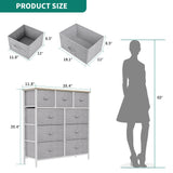 Dresser with 9 Drawers - Fabric Storage Tower, Organizer Unit for Room, Living Room,