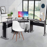 71" L-Shaped Standing Desk -Large Desktop 22” Wide Wood Curved Corner Standing Desk