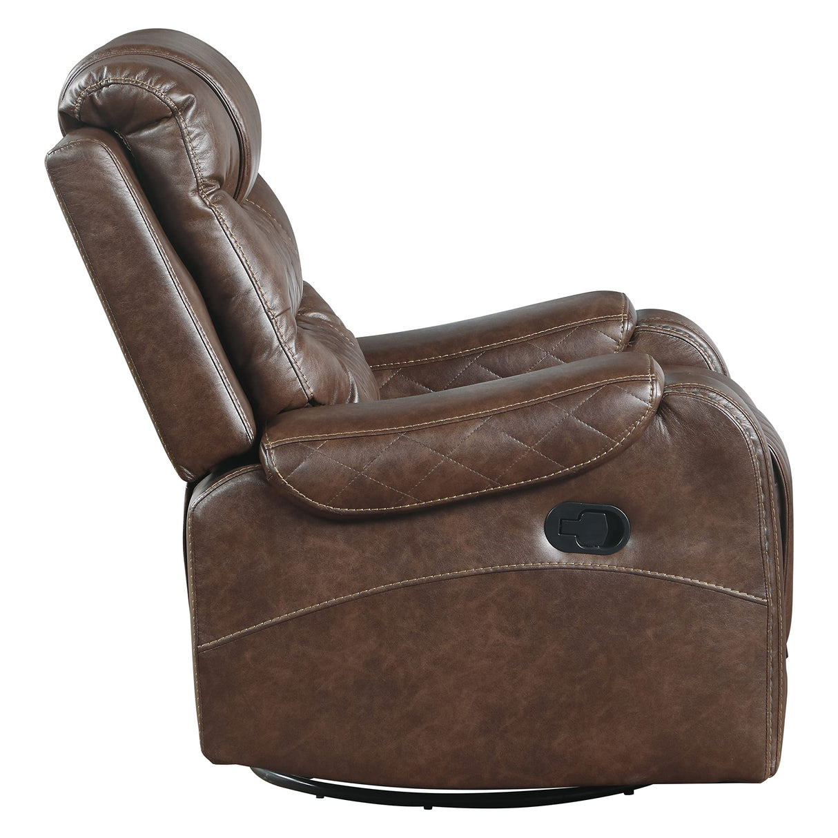 Wall Hugger Manual Double Glider Reclining Loveseat, Brown