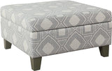 Home Decor |K2380-E903| Luxury Large Faux Leather Square Storage Ottoman