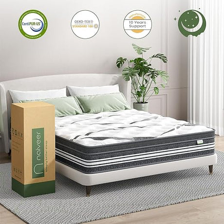 King Mattress 12 Inch, Memory Foam Hybrid Mattress