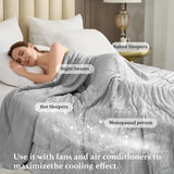 VK VK·LIVING Cooling Comforter Queen Size, Reversible All Season Cooling Comforter Grey, Soft Lightweight Comforter for Hot Sleepers, Breathable Thin Cooling Comforter (90"x90", Grey)