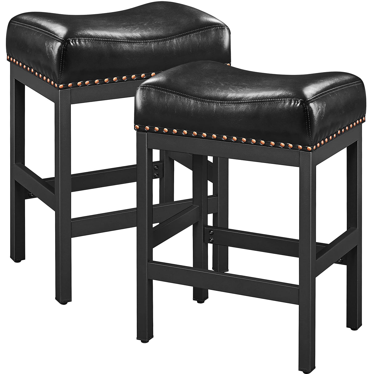 Bar Stools Set of 2 Counter Height Bar Stools Leather Saddle Stool Kitchen Stools