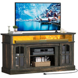 LED Farmhouse TV Stand for TV up to 65" w/Outlets,