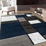 Modern Geometric Red Area Rug 5'3" x 7'3" - Non-Shedding