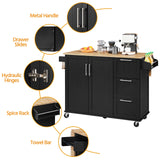 Kitchen Island Cart with Drop-Leaf Countertop