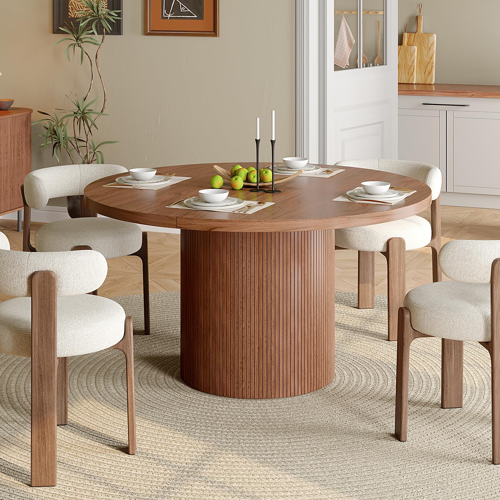 47 Inch Round Dining Table for 4