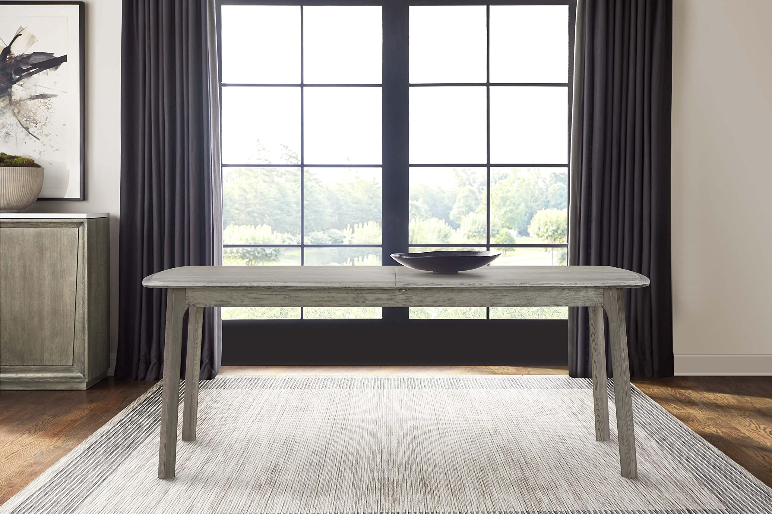 Holland Extendable Rectangle 98" Dining Table in Grey Oak