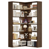 6-Tier Corner Bookshelf, Modern Bookshelf and Bookcase, Tall Bookcase Open Display