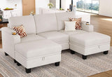 Modular Sectional Sofa Couch with Storage U Shape Convertible Corner Couches for Living Room Dark Grey Couch