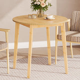 Bamboo Dining Table, Round Dining Table for 2, 27.5" Kitchen Table for Small Space
