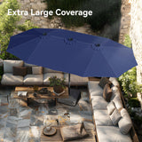 Patio Umbrellas with Base Included, Outdoor Double-Sided Rectangle Market Umbrella