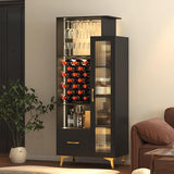 LED Liquor Wine Cabinet, Wine Bar Cabinet with USB Port, Bar Cabinets