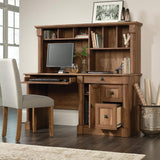 Palladia Desk with Hutch, L: 59.49" x W: 23.54" x H: 56.5", Vintage Oak Finish