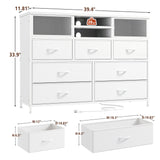 White Dresser TV Stand with Power Outlet TV Stand for Bedroom TV Stands for Living Room