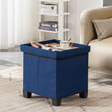 15 inches Small Storage Ottoman Cube, Foot Stool Foldable Storage Boxes