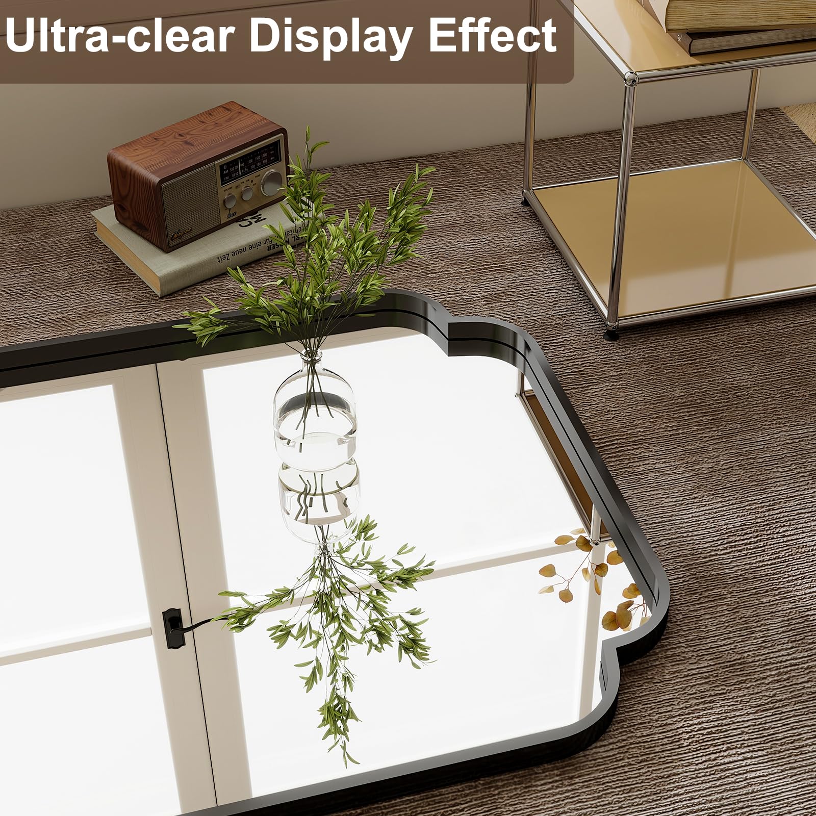 21x56 Petal Arched Black Full Length Mirror