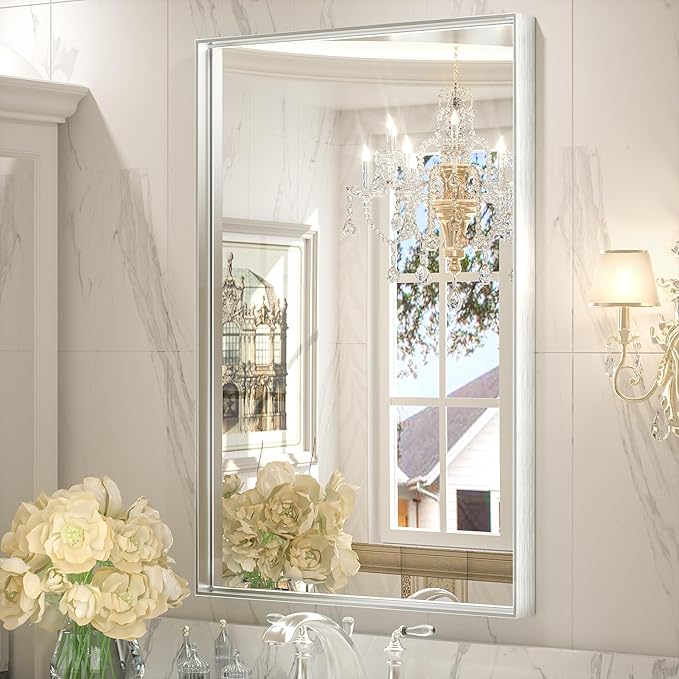Black Bathroom Mirror  Rectangular Wall Mirror