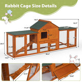 82” Extra Large Fashion Wooden Outdoor Rabbit Hutch Bunny Cage