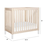 Gelato 4-in-1 Convertible Mini Crib in Washed Natural and White, Greenguard Gold