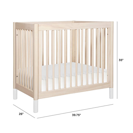 Gelato 4-in-1 Convertible Mini Crib in Washed Natural and White, Greenguard Gold