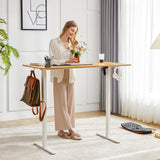 SMUG Standing Desk, 48x24 Inch Ergonomic Adjustable Height Electric Sit Stand Up Down Computer Table with Whole-Piece Desktop Board, Computer Workstation for Home Office, Natural(2 Packages)