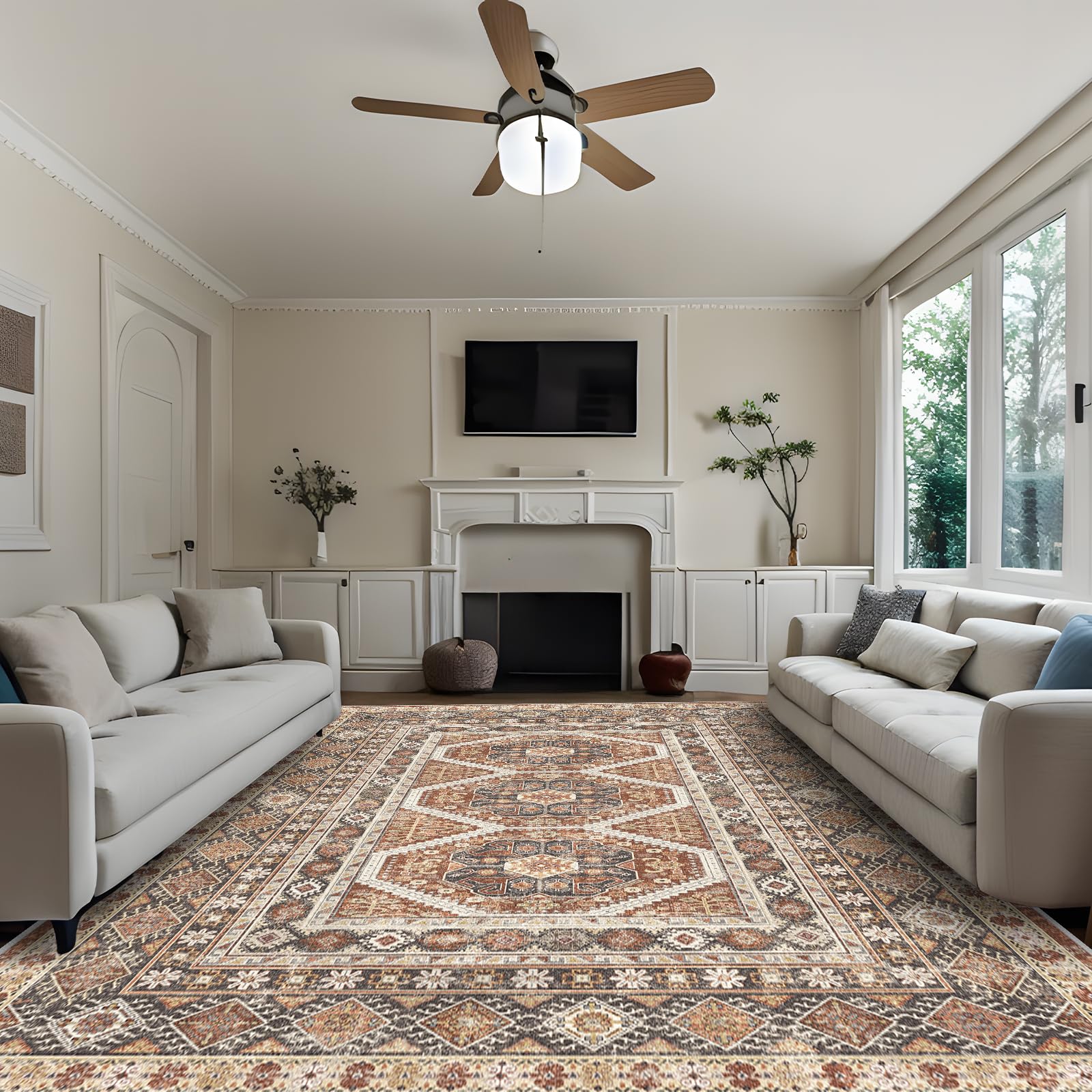 Living Room Area Rug: 9x12 Large Super Soft Vintage Rugs Bedroom Oriental Indoor Rug