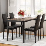 Kitchen Table and Chairs Set, Faux Marble Dining TableSet for 4,Modern DinnerTable