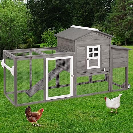 Wooden Chicken Coop Cage Outdoor Indoor Hen House