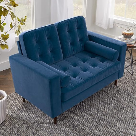 Lynnwood Upholstered Loveseat - Living Room Office or Bedroom - Mid-Century Modern Design Furniture -