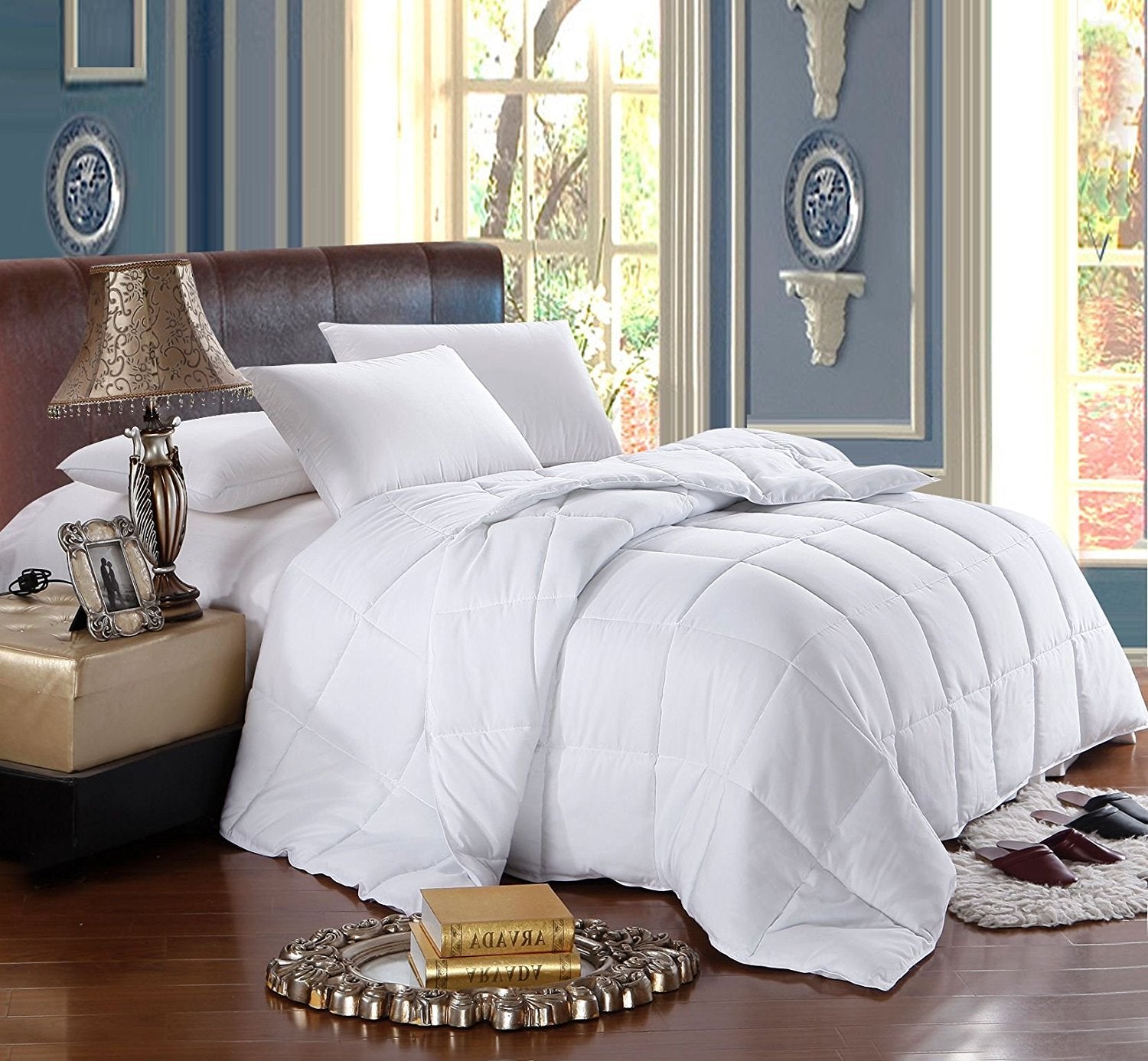 White Down Alternative Queen Comforter with Corner Tabs