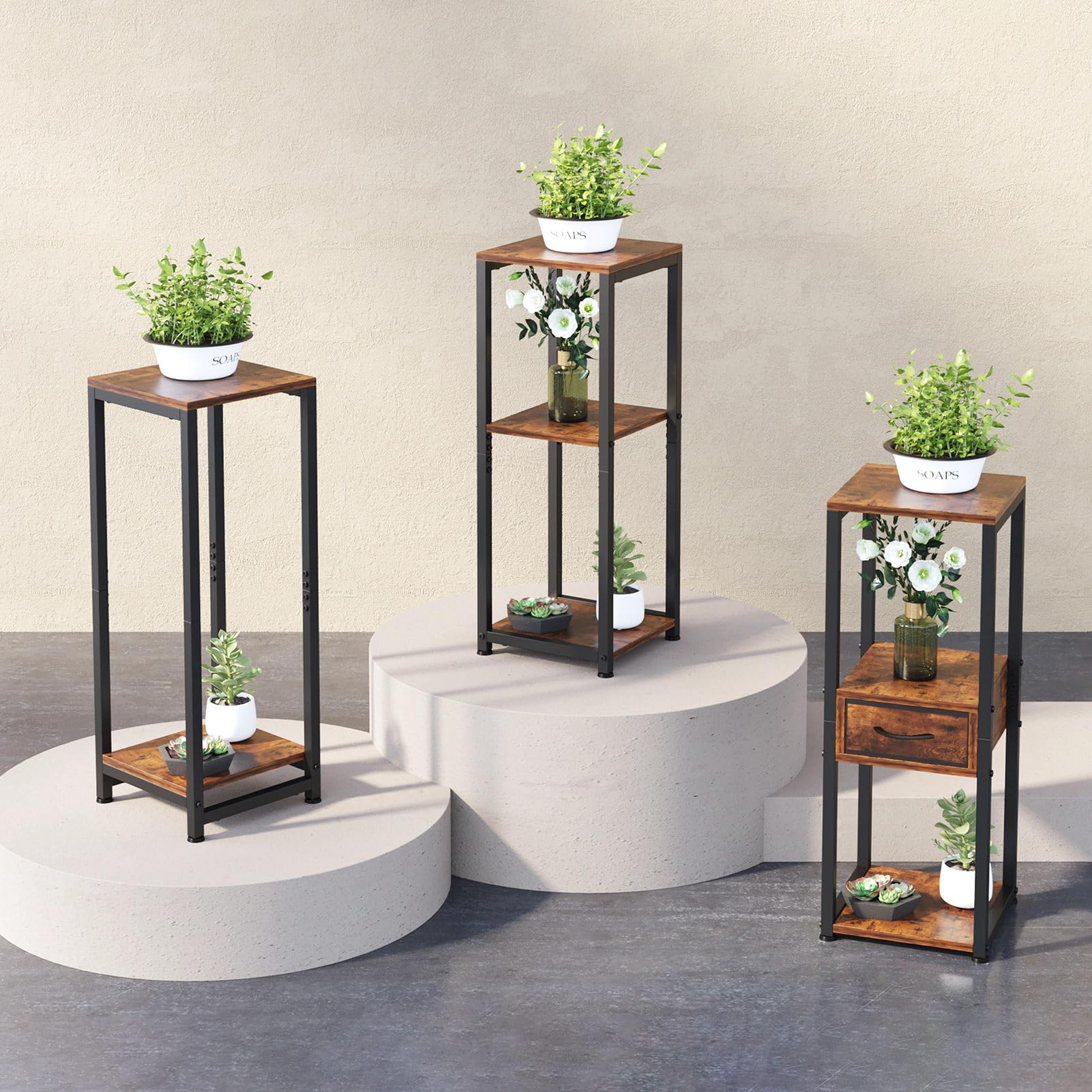 ZenLeaf 2-Tier Tall Plant Stand - Wood Plant Table