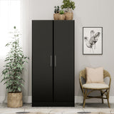 Elite 32" Storage Cabinet Closet, Black Storage Cabinet, Linen Cabinet