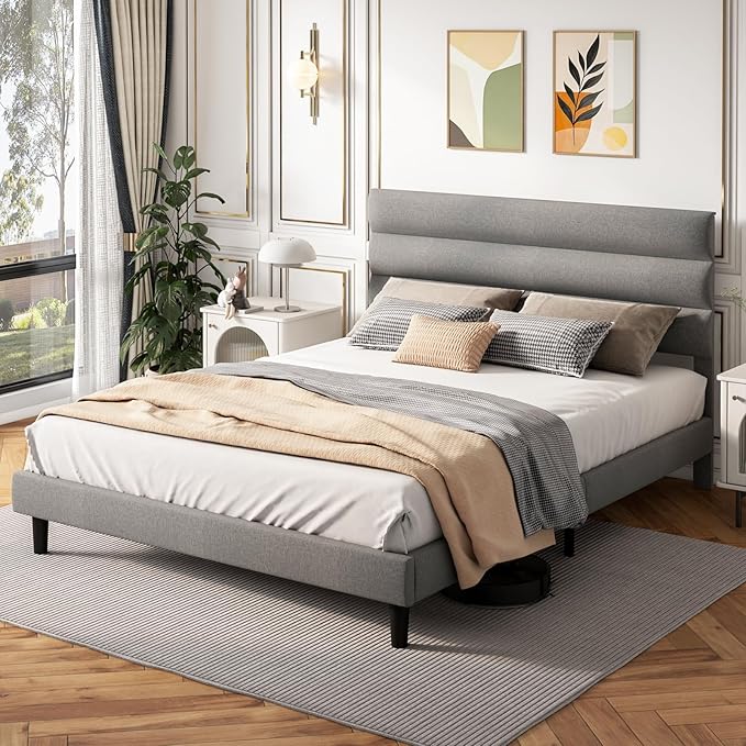 Full Size Bed Frame with Headboard & 4 Drawers