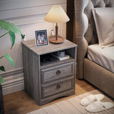 Nightstand Set of 2, Night Stand with Drawers, Accent Bed Side Table and End Table