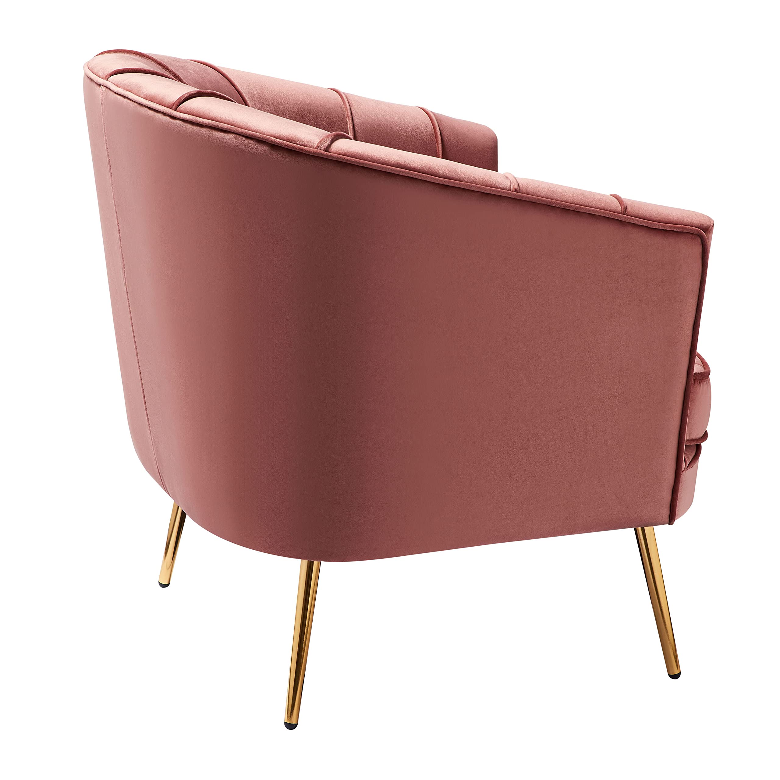 Inside + Out McCance Mid-Century Velvet Upholstered Accent Chair for ‎Living Room, Bedroom, Vintage Rose