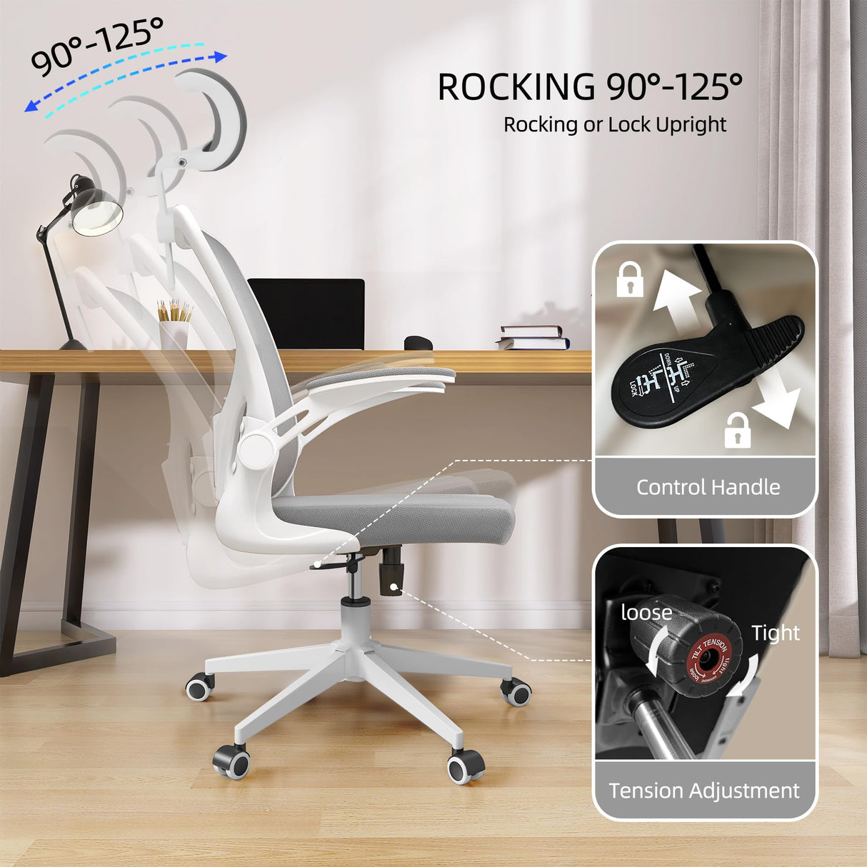 Office Chairs, Ergonomic Office Chair, Computer Chair with Adjustable Headrest,