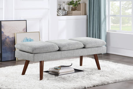 Home Furnishings Amanda 54" Mid-Century Bench with Cushions and Solid