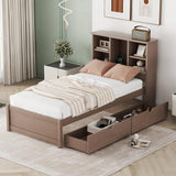 Bed Frame with Built-in USB Port Walnut
