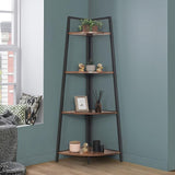 Tall Corner Shelf Stand, 5-Tier Display Shelves, Ladder Corner Wood Storage Plant Bookshelf