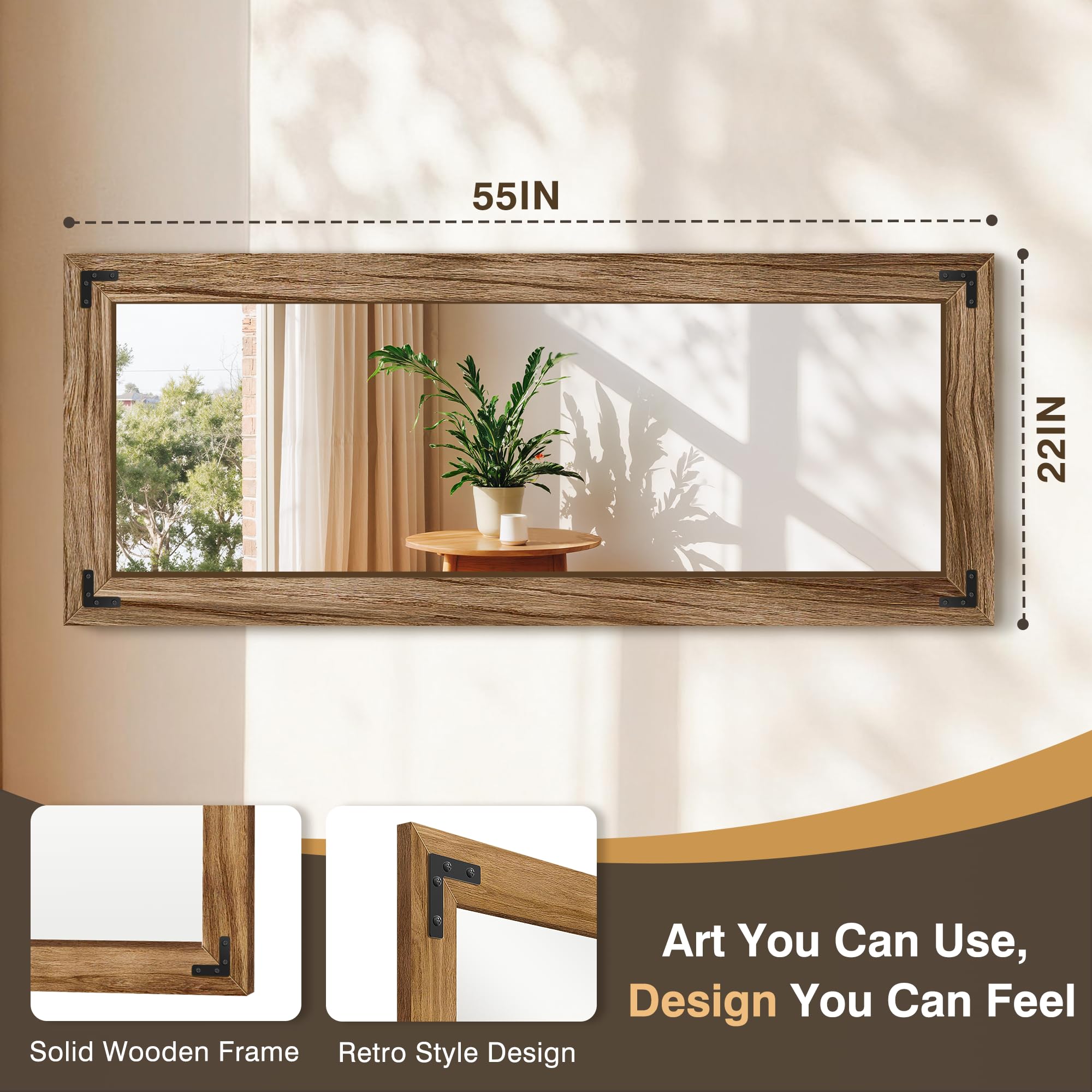 Rustic Farmhouse Full Length Mirror 55x22