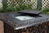 62527 Sedona Aluminum Convertible Gas Fire Pit Table 55,000 BTU Outdoor Multi-Functional Fire Pit