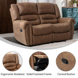 Faux Leather Manual Loveseat Recliner, 2 Seat Reclining Sofa Chair