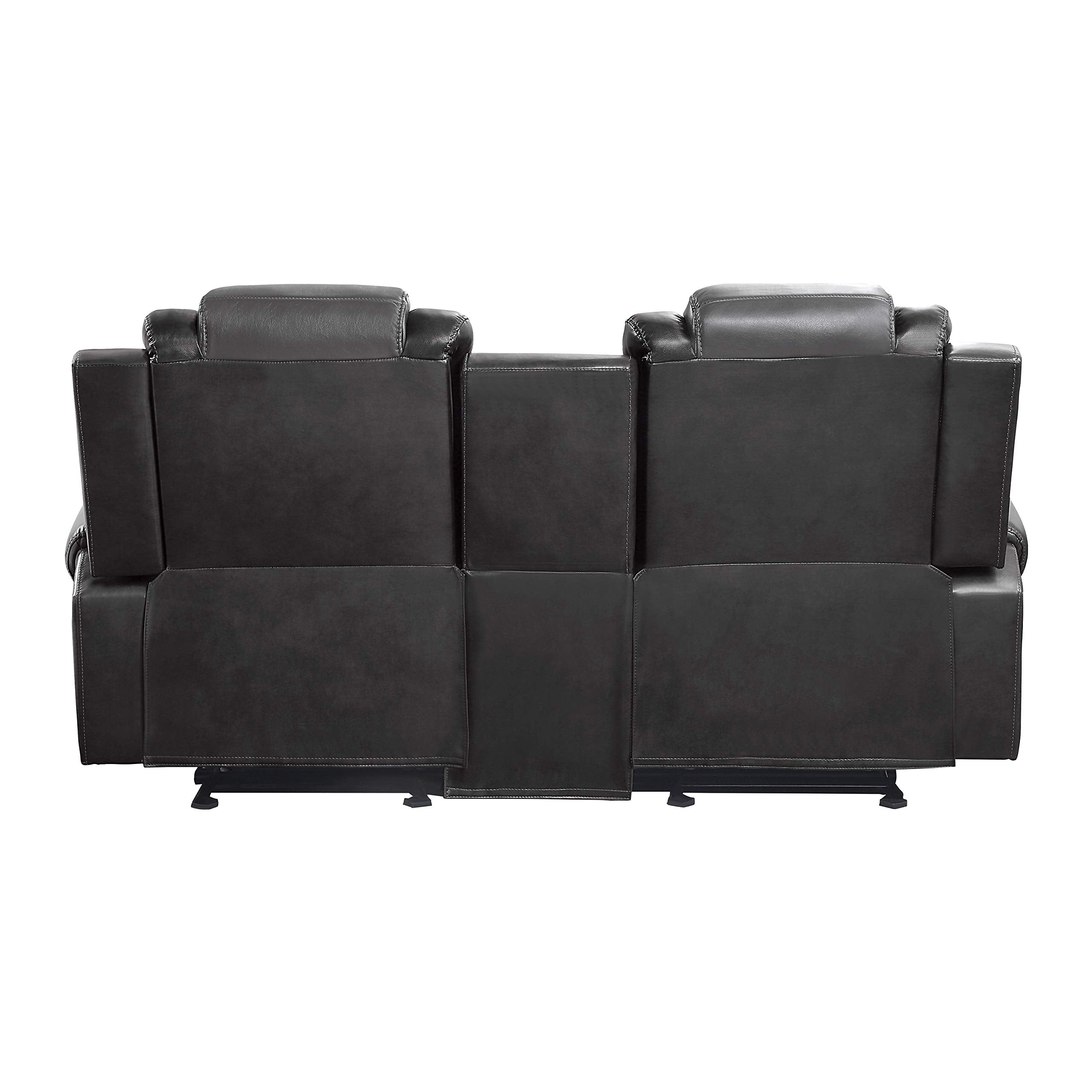 Manual Double Glider Reclining Loveseat, Two-Tone Gray