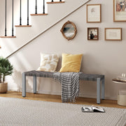 utdoor Bench, Hand-Woven Rattan Garden Bench, All-Weather Patio Bench