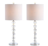 jYL5053A-SET2 Set of 2 Table Lamps Cary 27.5" Modern Stacked Crystal/Metal LED Table