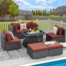 PE Wicker Patio Furniture Set Sectional High Back Large Size Sofa Sets