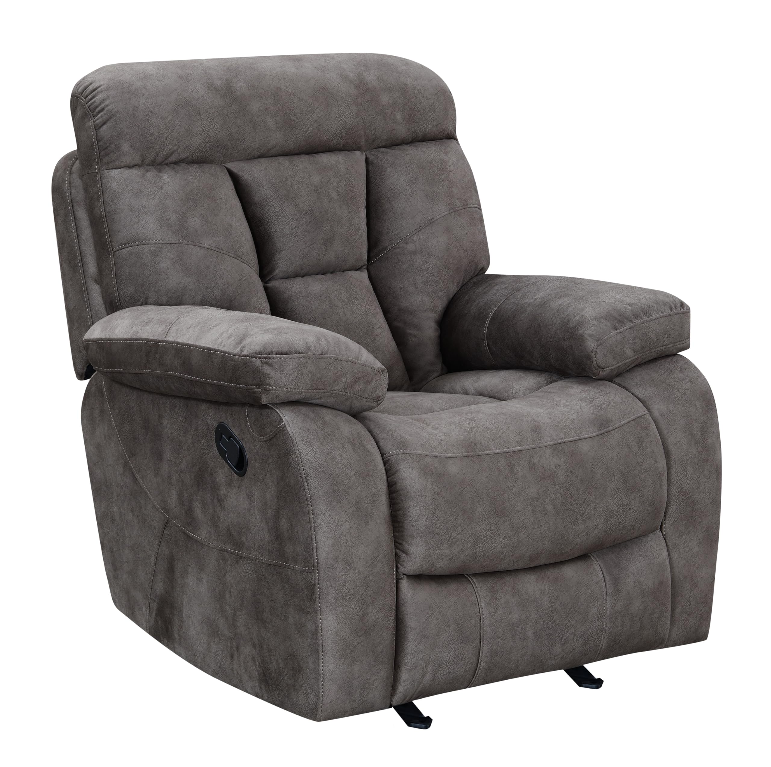 MeloLuxe Plush Flannelette Recliner Chair with Lay-Flat Motion