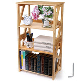 Bookcase, 3-Tier Open Shelf Bookcase, Small Bamboo Bookshelf, Bamboo Natural Shelving, Book Organizer Storage Open Shelf Rack, Display Shelves for Bedroom, Living Room, Office, Bathroom