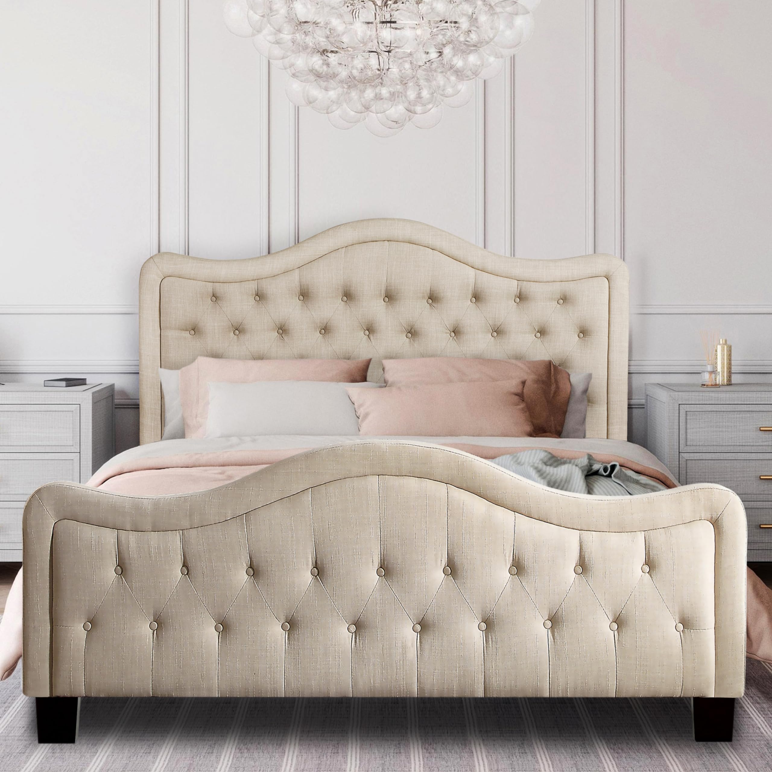 Annway 33” Upholstered Button Tufted Headboard Panel